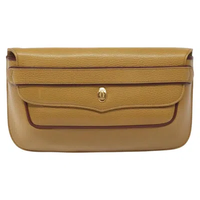 Pre-owned Cartier Yellow Leather Clutch Bag ()