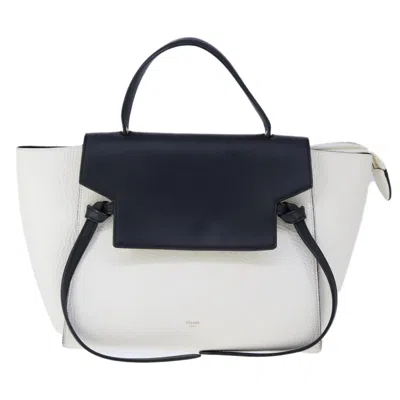 Pre-owned Celine Céline Belt White Leather Handbag ()