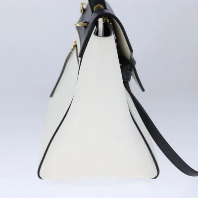 Pre-owned Celine Céline Belt White Leather Handbag ()