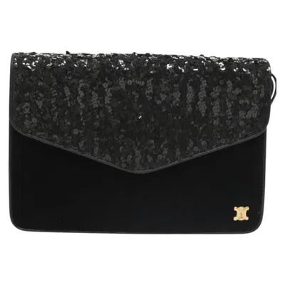 Pre-owned Celine Céline Black Velvet Shoulder Bag ()