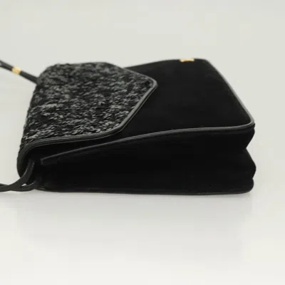 Pre-owned Celine Céline Black Velvet Shoulder Bag ()