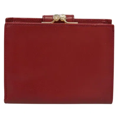 Pre-owned Celine Céline Compact Red Leather Wallet  ()