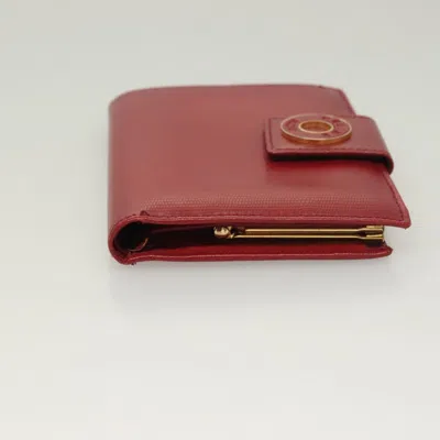 Pre-owned Celine Céline Compact Red Leather Wallet  ()