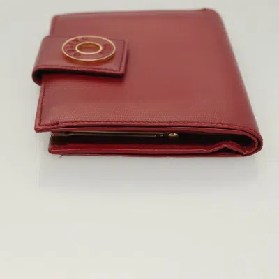 Pre-owned Celine Céline Compact Red Leather Wallet  ()