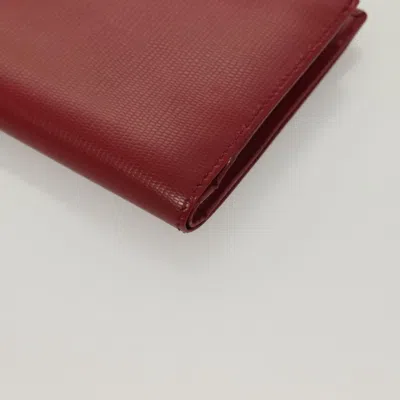 Pre-owned Celine Céline Compact Red Leather Wallet  ()