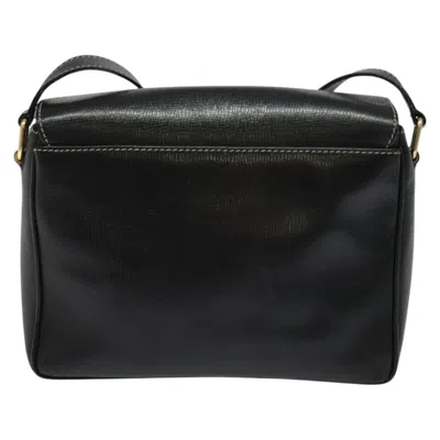 Pre-owned Celine Céline Logo Du Cercle Black Leather Shoulder Bag ()