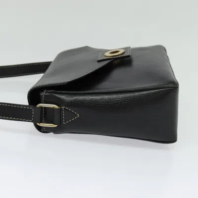 Pre-owned Celine Céline Logo Du Cercle Black Leather Shoulder Bag ()