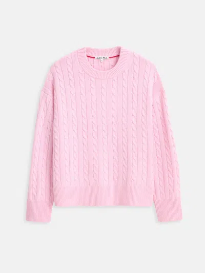 Alex Mill Katherine Cable Sweater In Wool Cotton In Pink