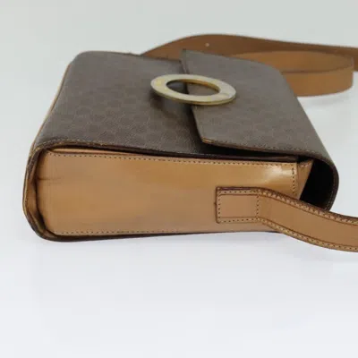 Pre-owned Celine Céline Logo Du Cercle Brown Canvas Shoulder Bag ()