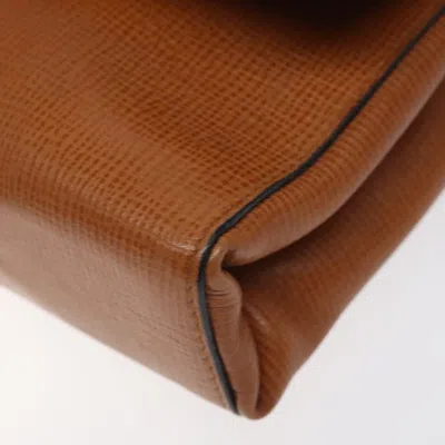 Pre-owned Celine Céline Logo Du Cercle Brown Leather Shoulder Bag ()