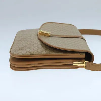 Pre-owned Celine Céline Macadam Beige Canvas Shoulder Bag () In Sand