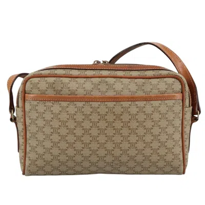 Pre-owned Celine Céline Macadam Beige Canvas Shoulder Bag () In Sand
