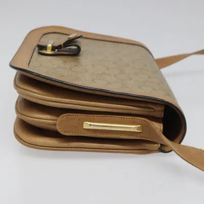 Pre-owned Celine Céline Macadam Beige Canvas Shoulder Bag () In Sand