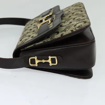Pre-owned Celine Céline Macadam Beige Canvas Shoulder Bag () In Sand