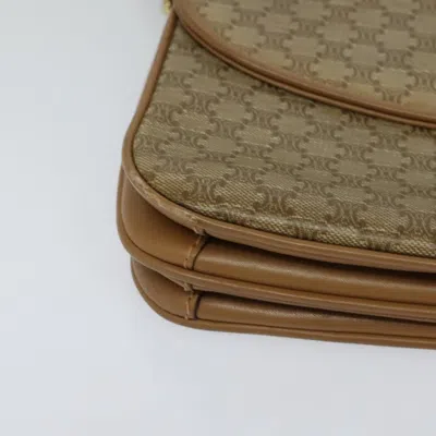 Pre-owned Celine Céline Macadam Beige Canvas Shoulder Bag () In Sand