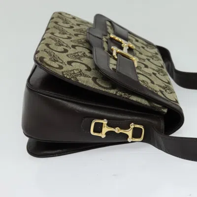 Pre-owned Celine Céline Macadam Beige Canvas Shoulder Bag () In Sand