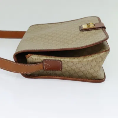 Pre-owned Celine Céline Macadam Beige Canvas Shoulder Bag () In Sand