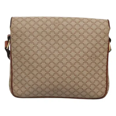Pre-owned Celine Céline Macadam Beige Canvas Shoulder Bag () In Sand