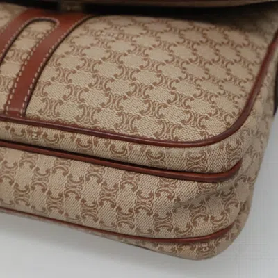 Pre-owned Celine Céline Macadam Beige Canvas Shoulder Bag () In Sand