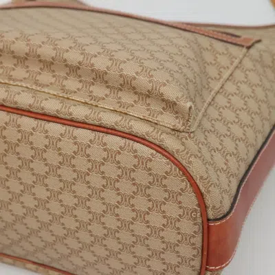 Pre-owned Celine Céline Macadam Beige Canvas Shoulder Bag () In Sand