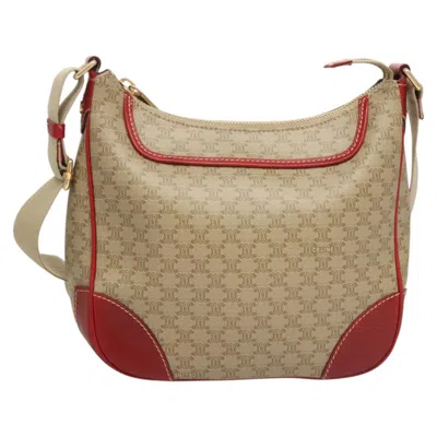 Pre-owned Celine Céline Macadam Beige Canvas Shoulder Bag () In Sand