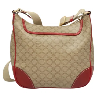 Pre-owned Celine Céline Macadam Beige Canvas Shoulder Bag () In Sand