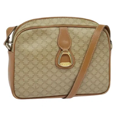 Pre-owned Celine Céline Macadam Beige Canvas Shoulder Bag () In Sand