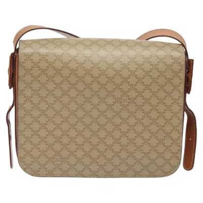 Pre-owned Celine Céline Macadam Beige Canvas Shoulder Bag () In Sand