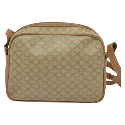 Pre-owned Celine Céline Macadam Beige Canvas Shoulder Bag () In Sand