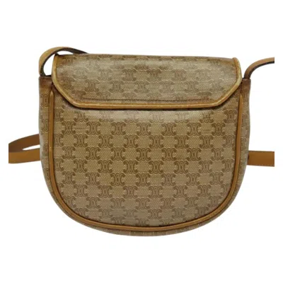 Pre-owned Celine Céline Macadam Beige Canvas Shoulder Bag () In Sand