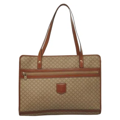 Pre-owned Celine Céline Macadam Beige Canvas Shoulder Bag () In Sand
