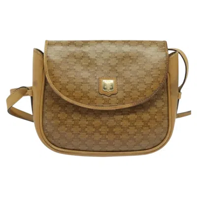Pre-owned Celine Céline Macadam Beige Canvas Shoulder Bag () In Sand