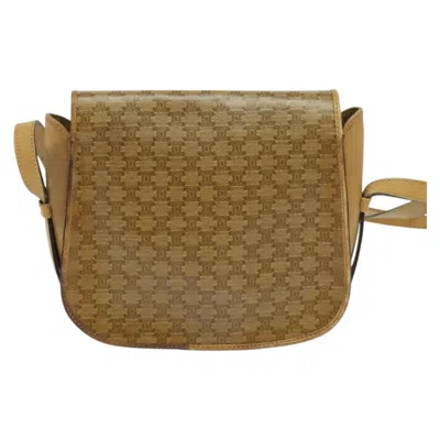 Pre-owned Celine Céline Macadam Beige Canvas Shoulder Bag () In Sand