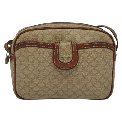 Pre-owned Celine Céline Macadam Beige Canvas Shoulder Bag () In Sand