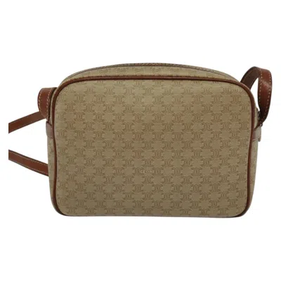 Pre-owned Celine Céline Macadam Beige Canvas Shoulder Bag () In Sand