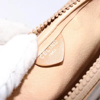 Pre-owned Celine Céline Macadam Beige Canvas Shoulder Bag () In Sand