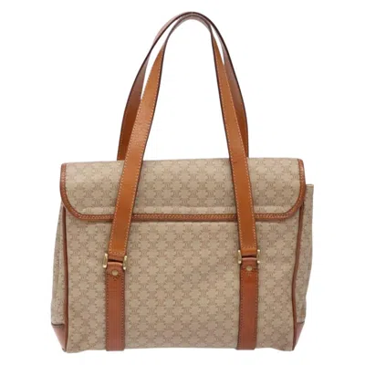 Pre-owned Celine Céline Macadam Beige Canvas Shoulder Bag () In Sand