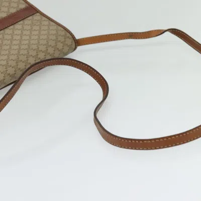 Pre-owned Celine Céline Macadam Beige Canvas, Leather Shoulder Bag () In Sand
