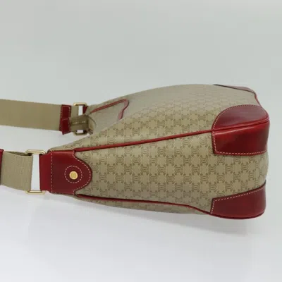 Pre-owned Celine Céline Macadam Beige Canvas, Leather Shoulder Bag () In Sand