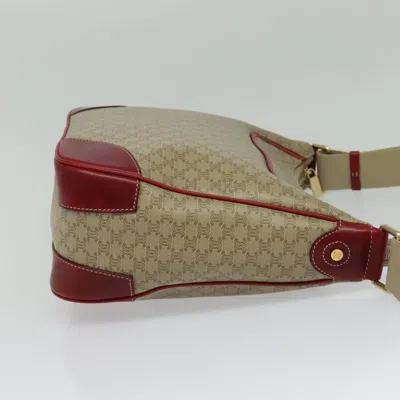 Pre-owned Celine Céline Macadam Beige Canvas, Leather Shoulder Bag () In Sand