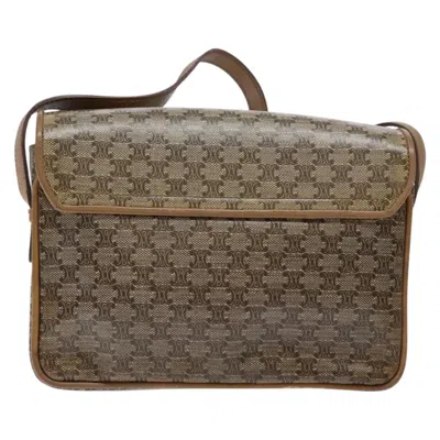 Pre-owned Celine Céline Macadam Beige Pvc Shoulder Bag () In Sand