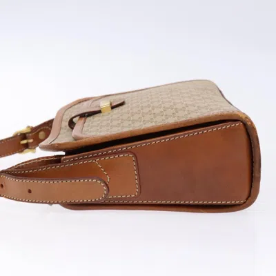 Pre-owned Celine Céline Macadam Beige, Brown Canvas Shoulder Bag () In Multi