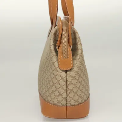 Pre-owned Celine Céline Macadam Beige, Brown Canvas, Leather Shoulder Bag () In Multi