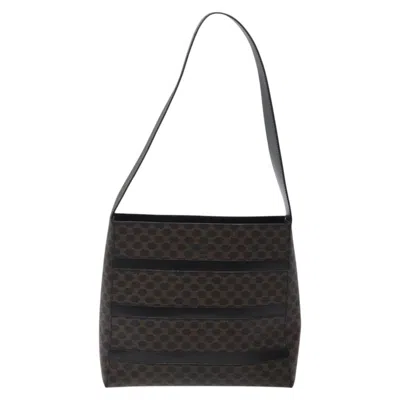 Pre-owned Celine Céline Macadam Black Canvas Shoulder Bag ()