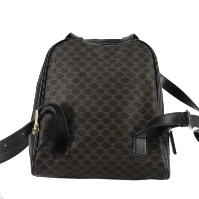 Pre-owned Celine Céline Macadam Brown Canvas Backpack Bag ()