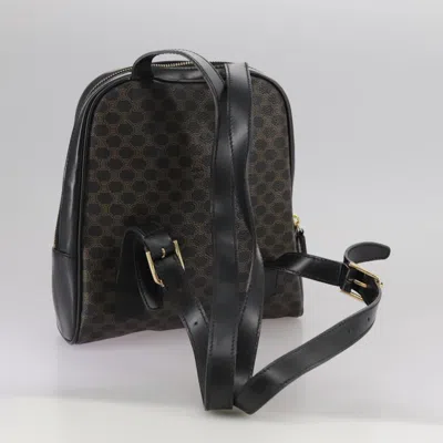 Pre-owned Celine Céline Macadam Brown Canvas Backpack Bag ()