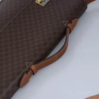 Pre-owned Celine Céline Macadam Brown Canvas Briefcase Bag ()