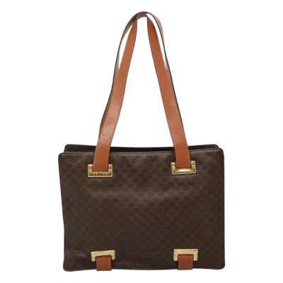 Pre-owned Celine Céline Macadam Brown Canvas Shoulder Bag ()