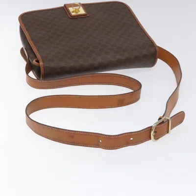 Pre-owned Celine Céline Macadam Brown Canvas Shoulder Bag ()