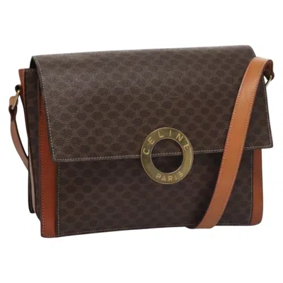 Pre-owned Celine Céline Macadam Brown Canvas Shoulder Bag ()